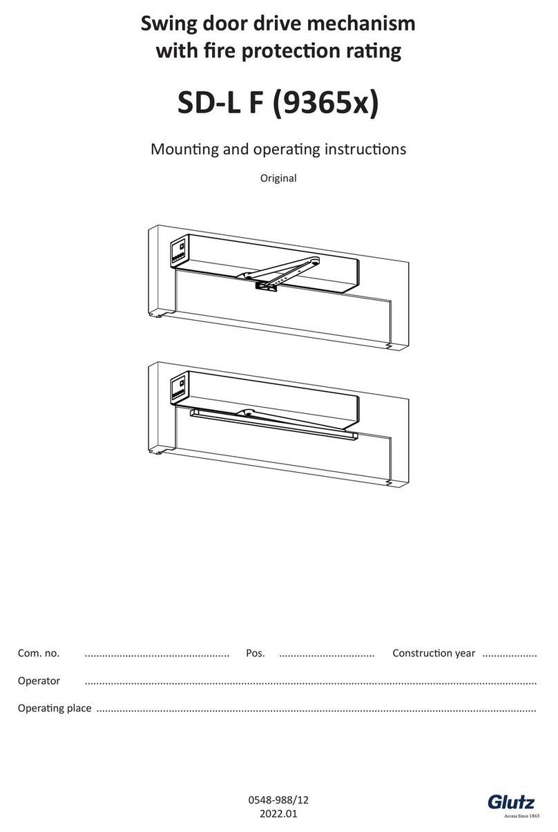 Glutz SD-L F 9365 Series Mounting and operating instructions