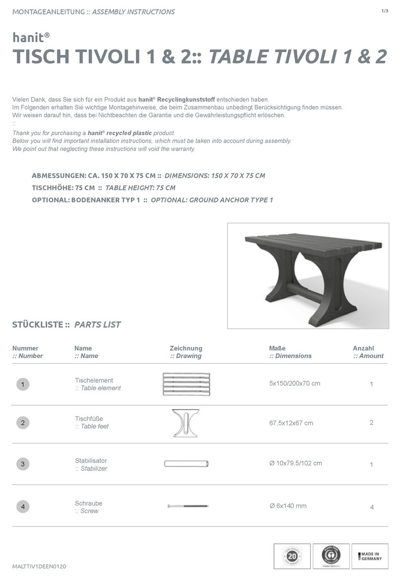 hanit TIVOLI 1 Assembly instructions