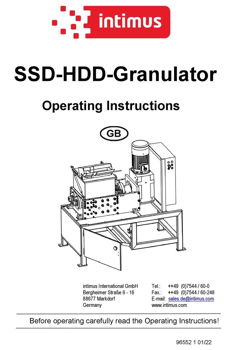 Intimus SSD-HDD-Granulator operating instructions