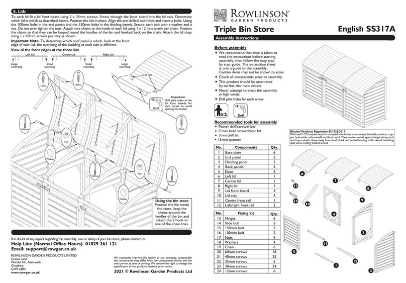 Rowlinson Garden Products SS317A quick start guide Rowlinson Garden Products SS317A quick start guide