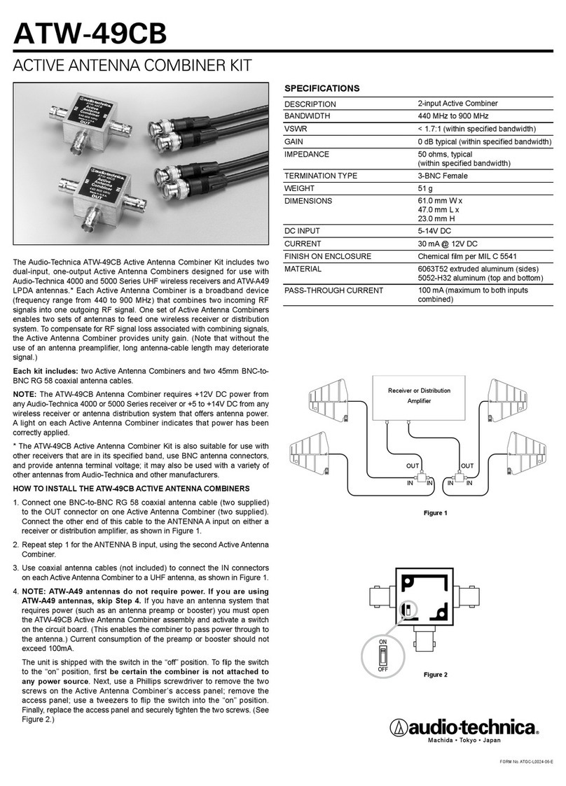 Audio Technica ATW-49CB quick start guide Audio Technica ATW-49CB quick start guide