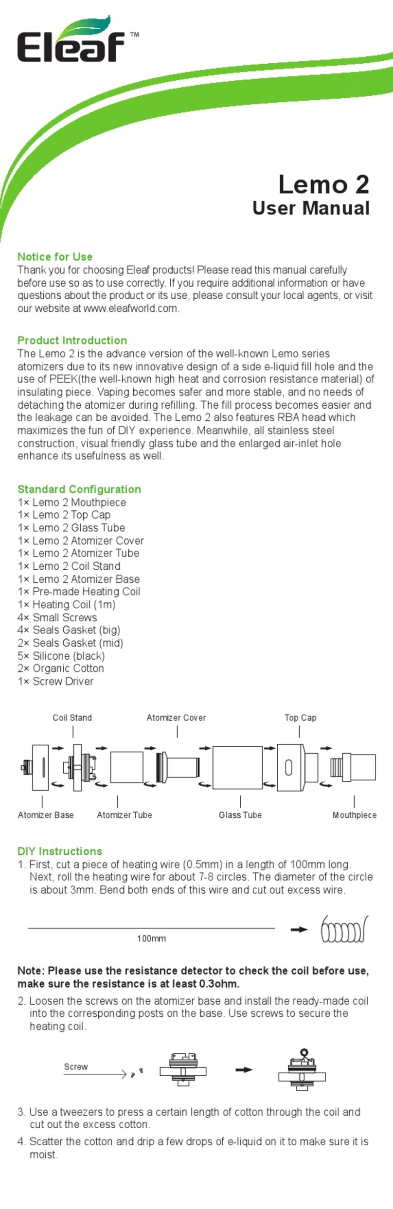 Eleaf Lemo 2 user manual