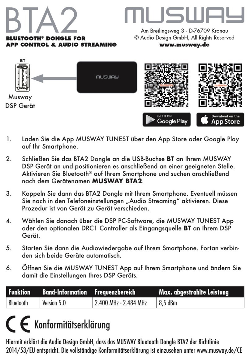 Musway BTA2 quick start guide