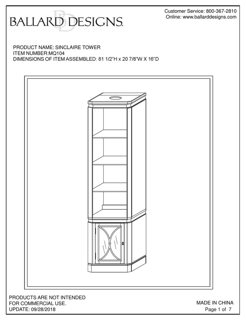 Ballard Designs SINCLAIRE TOWER MQ104 User manual Ballard Designs SINCLAIRE TOWER MQ104 User manual