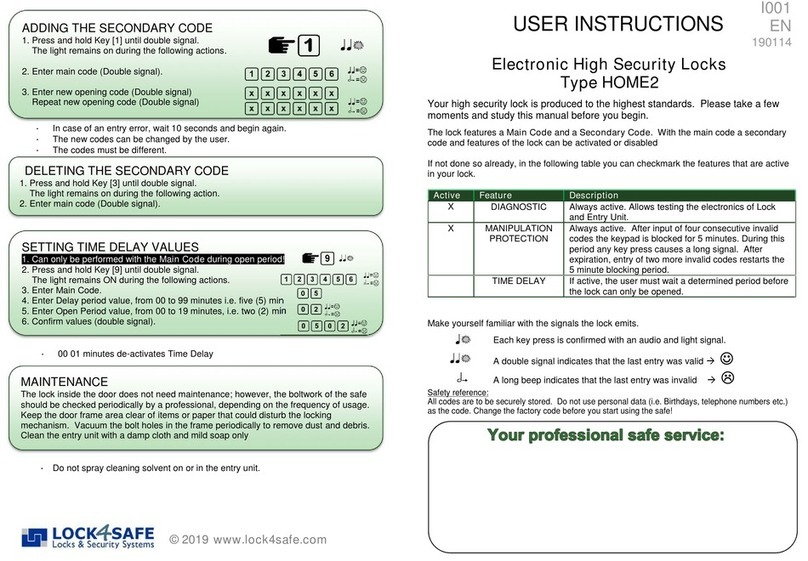 Lock4Safe HOME2 User instructions