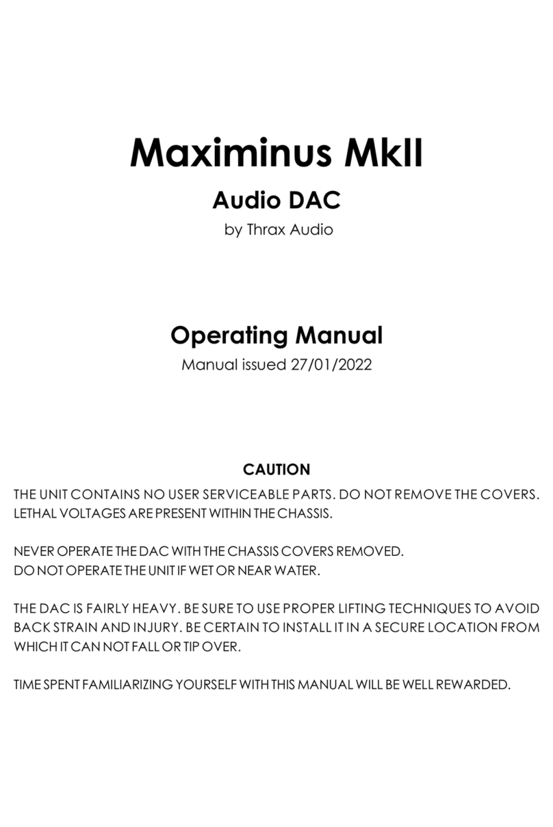 Thrax Audio Audio DAC Maximinus MkII operating manual