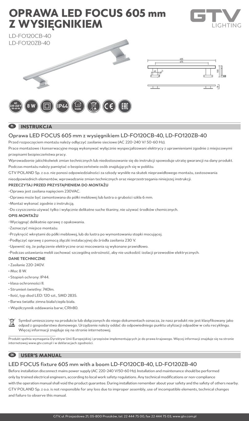 GTV FOCUS LD-FO120CB-40 user manual