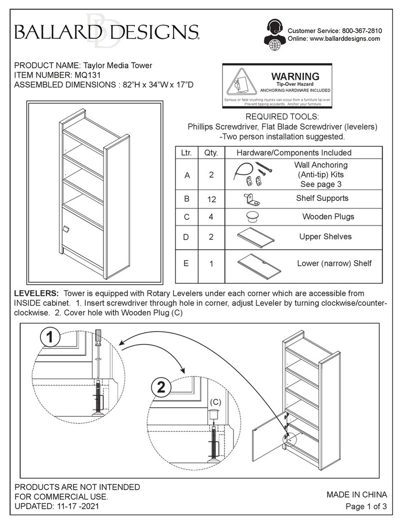 Ballard Designs Taylor Media Tower MQ131 Assembly instructions