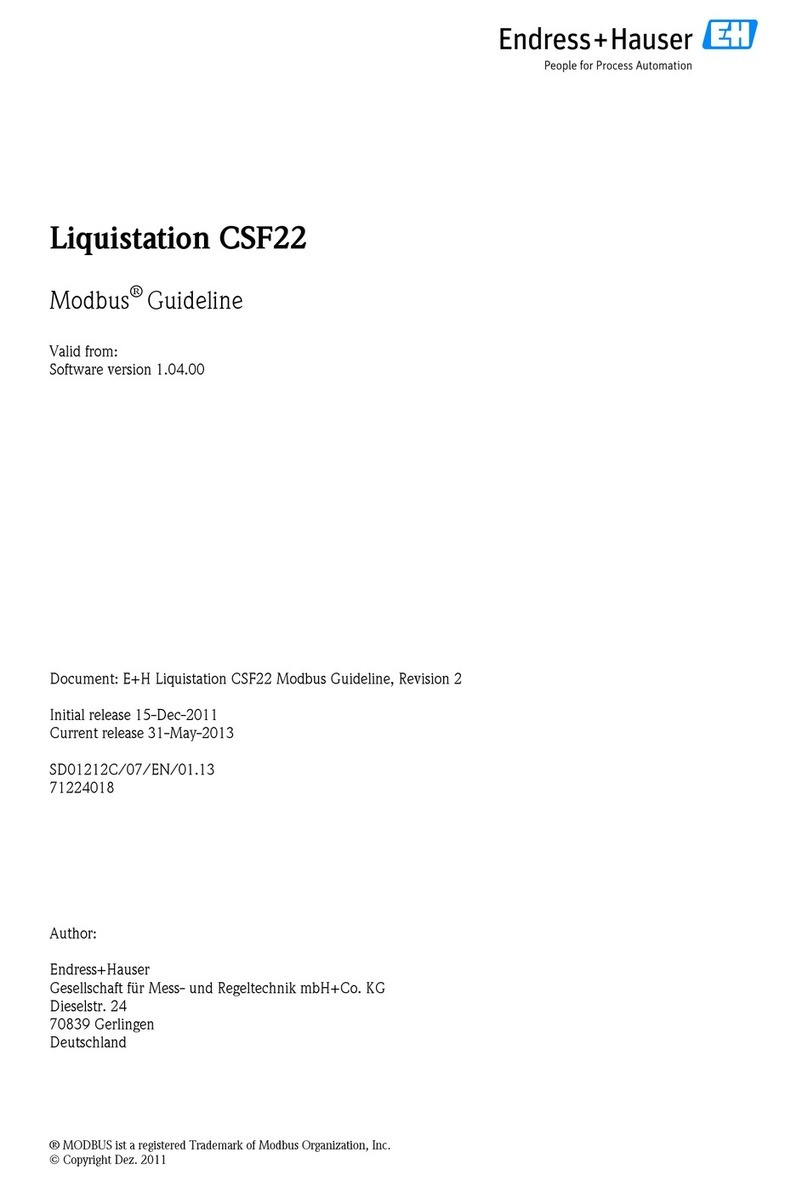 Endress+Hauser Modbus Liquistation CSF22 Guideline
