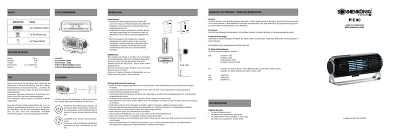Sonnenkonig PIC 90 operating instructions