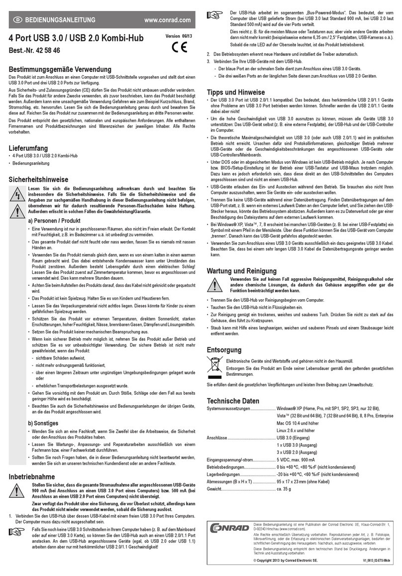 Conrad 42 58 46 operating instructions