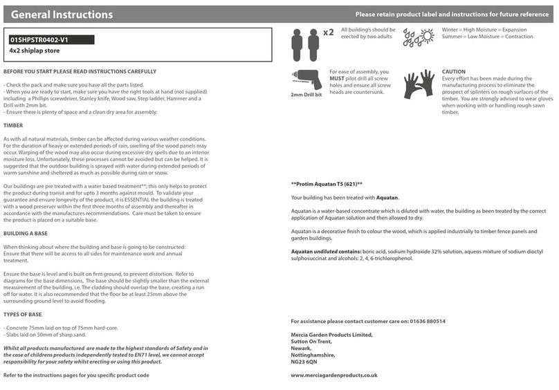 Mercia Garden Products 01SHPSTR0402-V1 Instruction manual