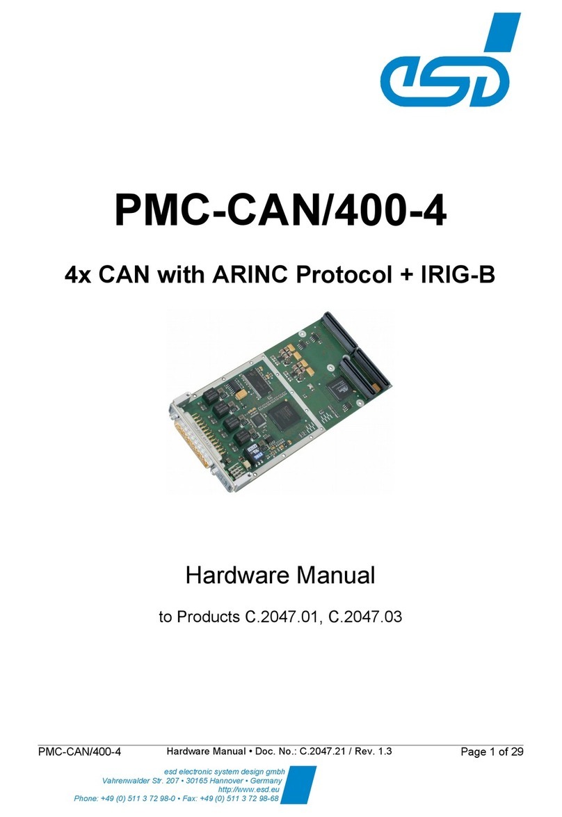 ESD PMC-CAN/400-4 Hardware manual