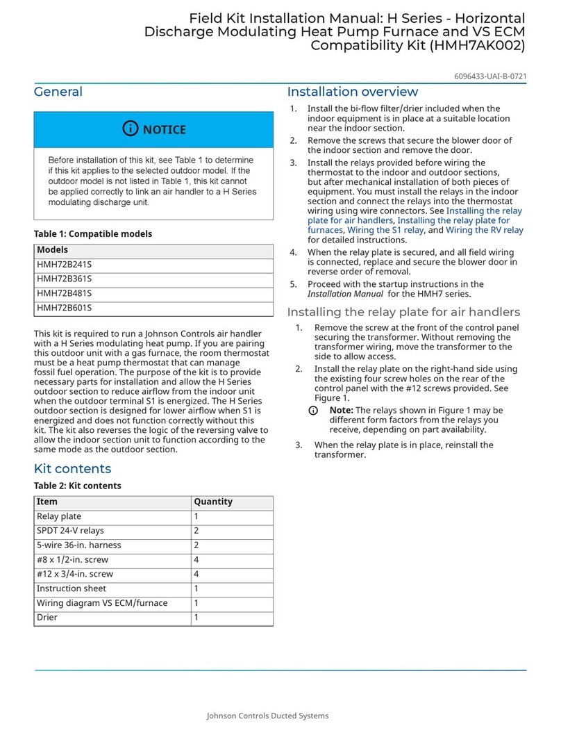 Johnson Controls H Series User manual