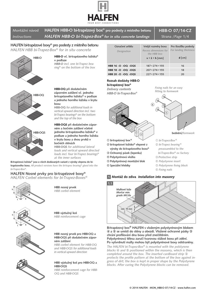Halfen HBB-O bi-Trapez-Box instructions