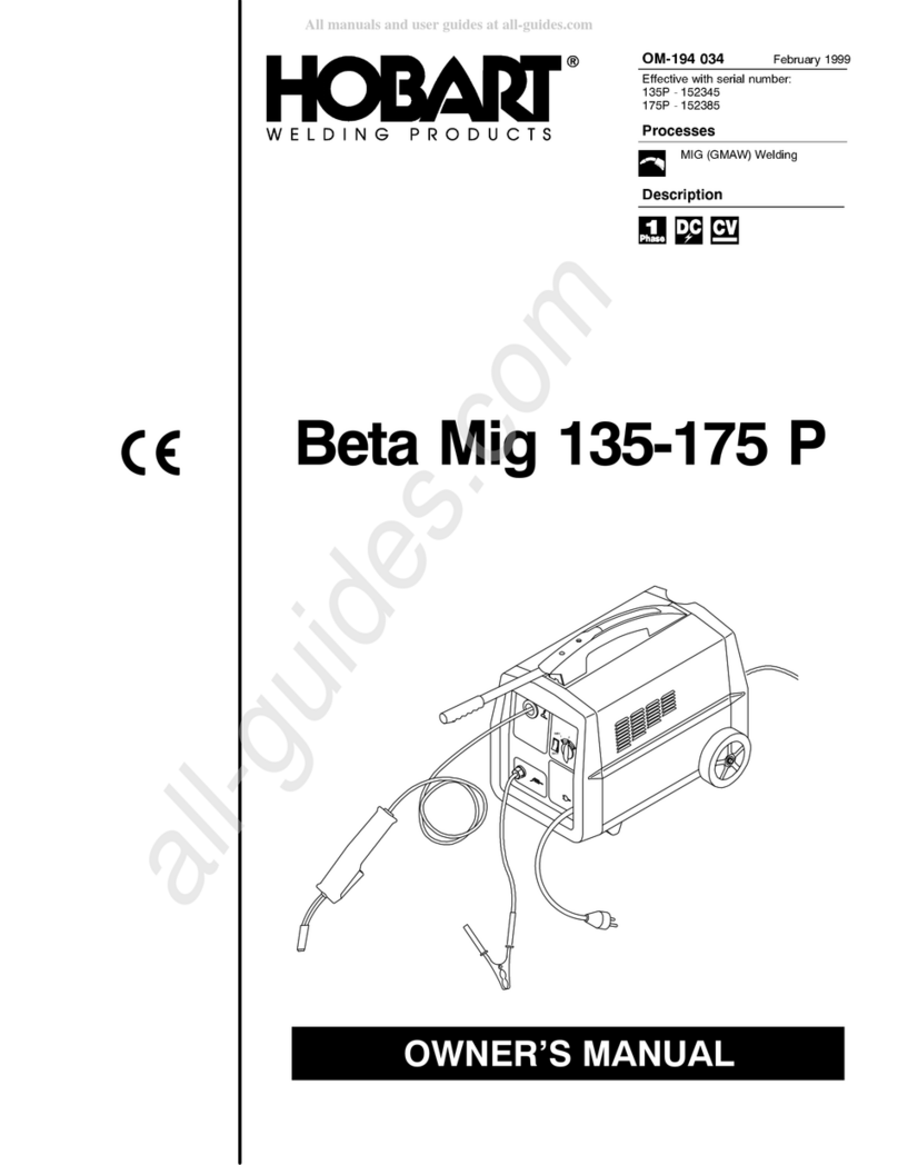 Hobart Welding Products Beta Mig 135 P owner's manual Hobart Welding Products Beta Mig 135 P owner's manual
