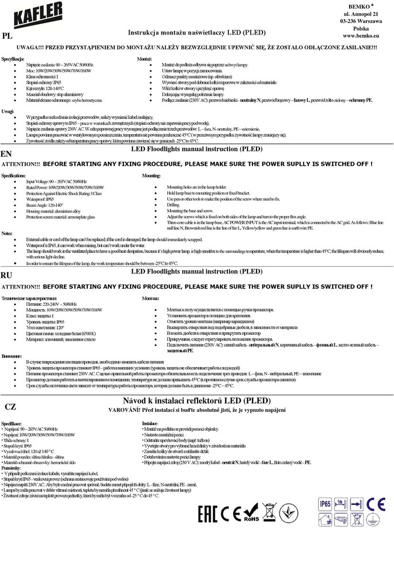 BEMKO KAFLER PLED User manual