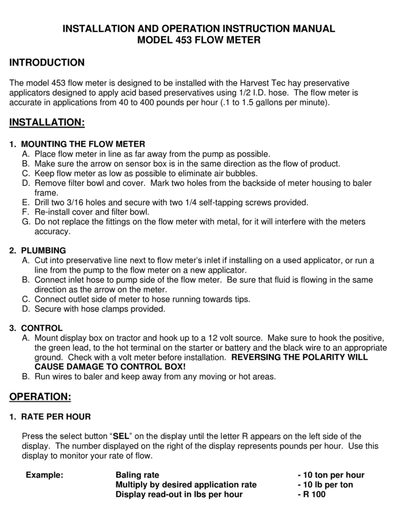 Harvest TEC 453 Installation and operation instruction manual Harvest TEC 453 Installation and operation instruction manual
