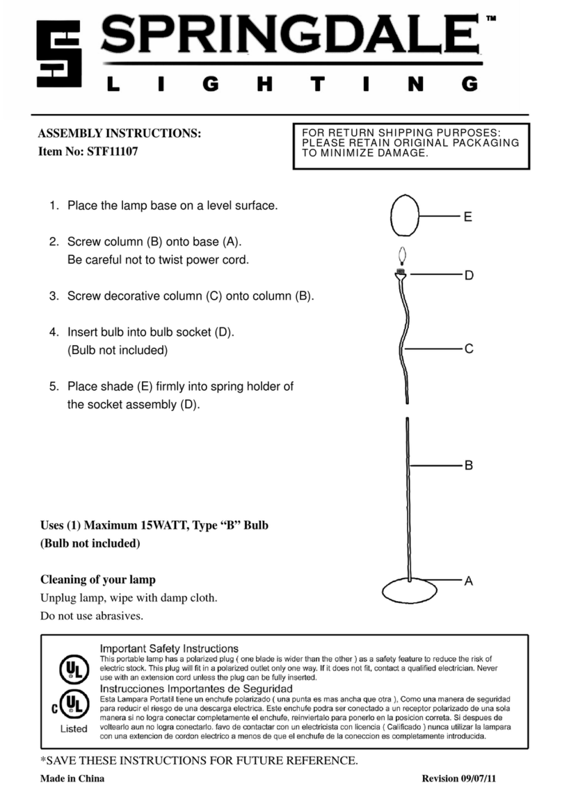 Springdale Lighting STF11107 User manual Springdale Lighting STF11107 User manual