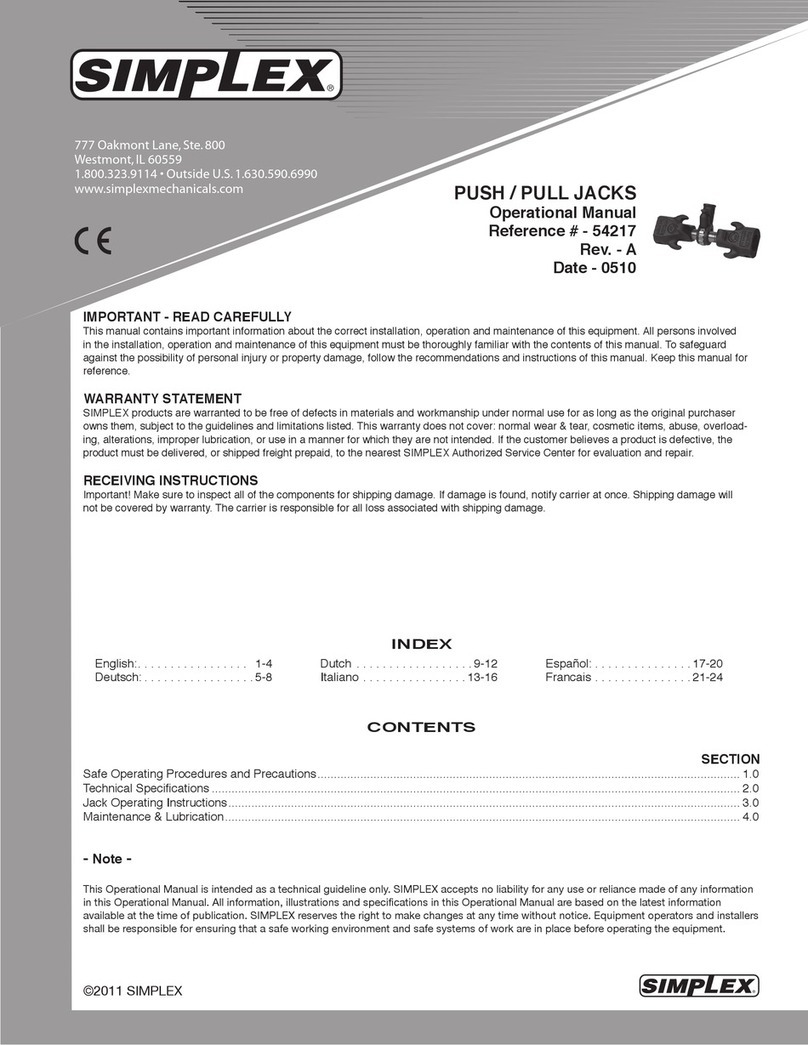 Simplex 54217 Quick start guide