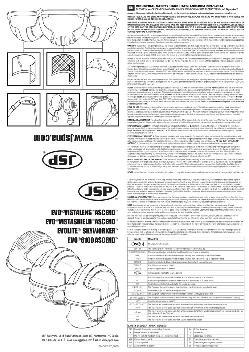 JSP EVO VISTALENS ASCEND quick start guide