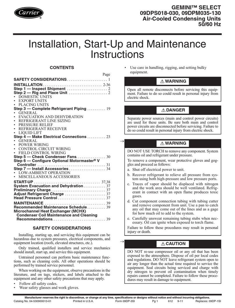 Carrier GEMINI 09DPS018 Installation, start-up and maintenance instructions