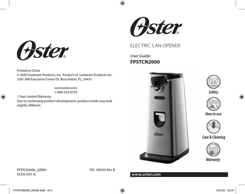 Oster FPSTCN2000 quick start guide