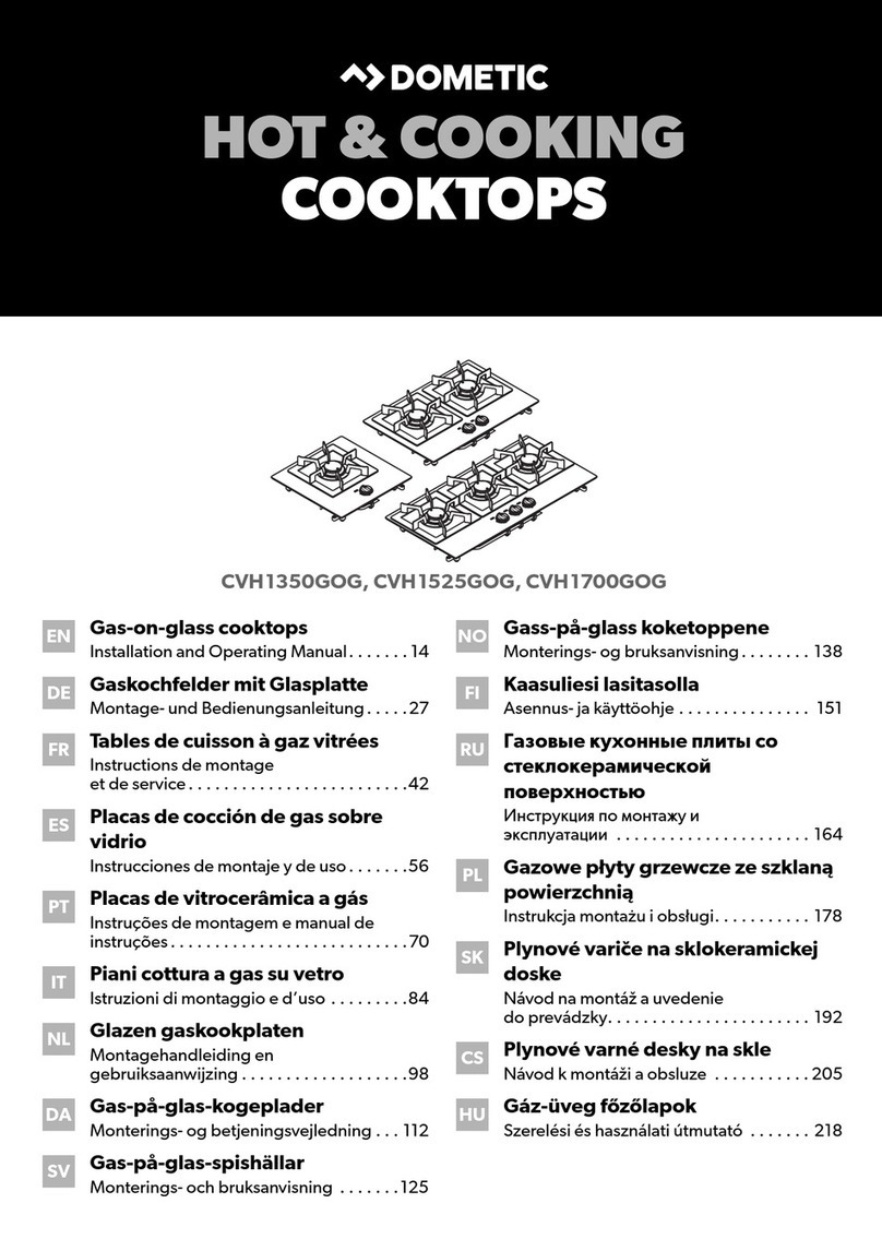 Dometic CVH1350GOG Installation and operating manual