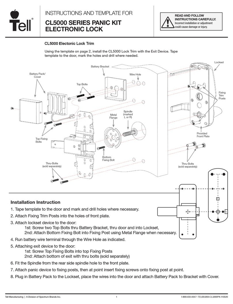tell CL5000 Series Installation instructions and template