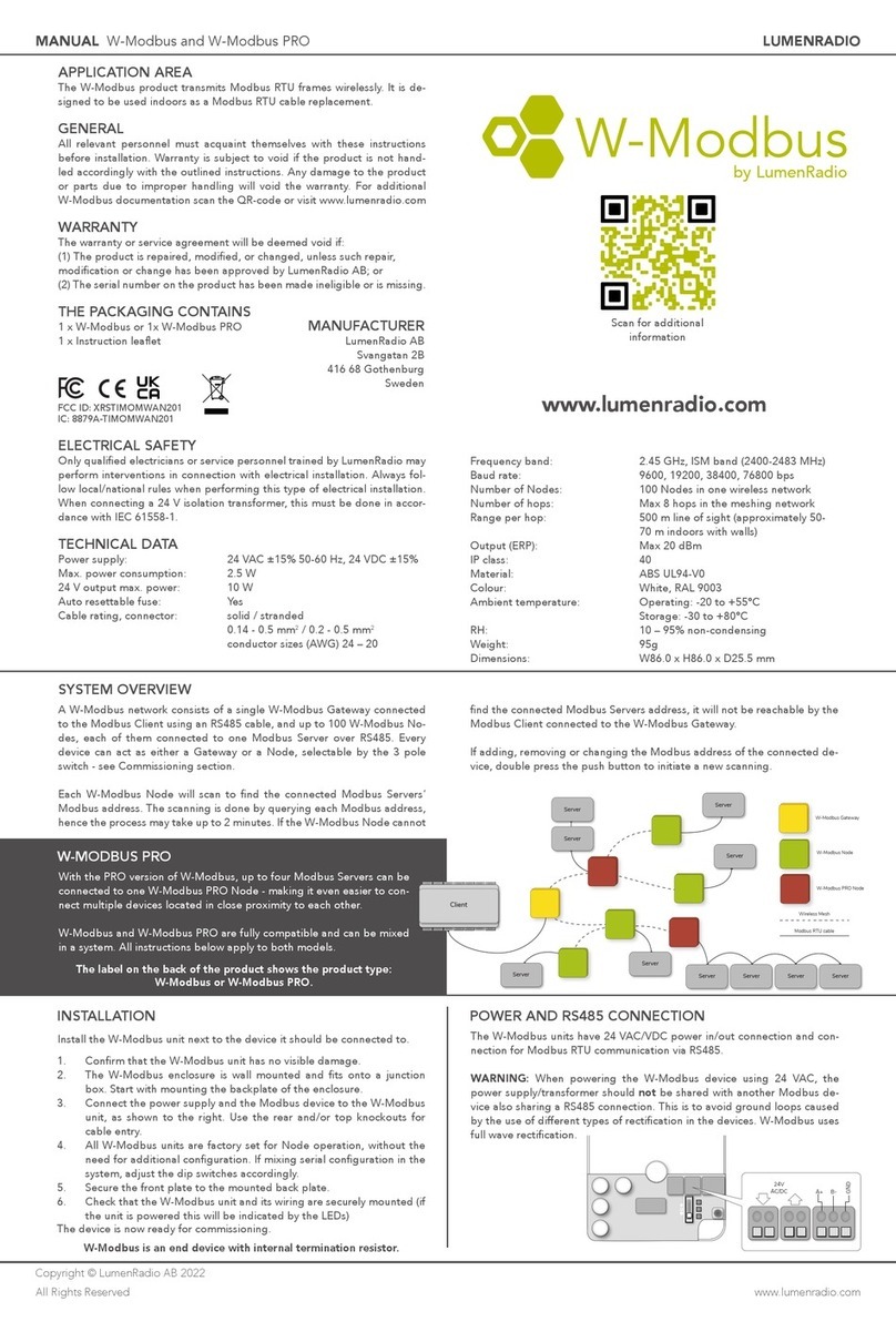 LumenRadio W-Modbus manual