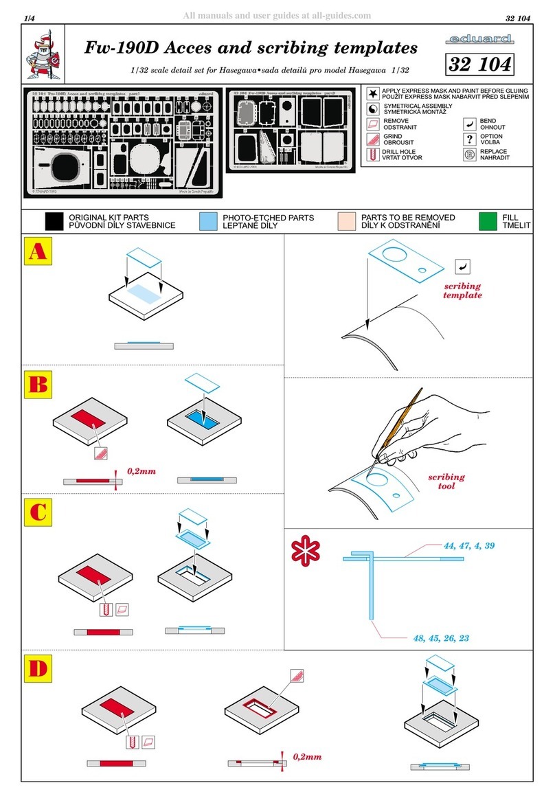 Eduard Fw-190D Acces and scribing templates Assembly instructions