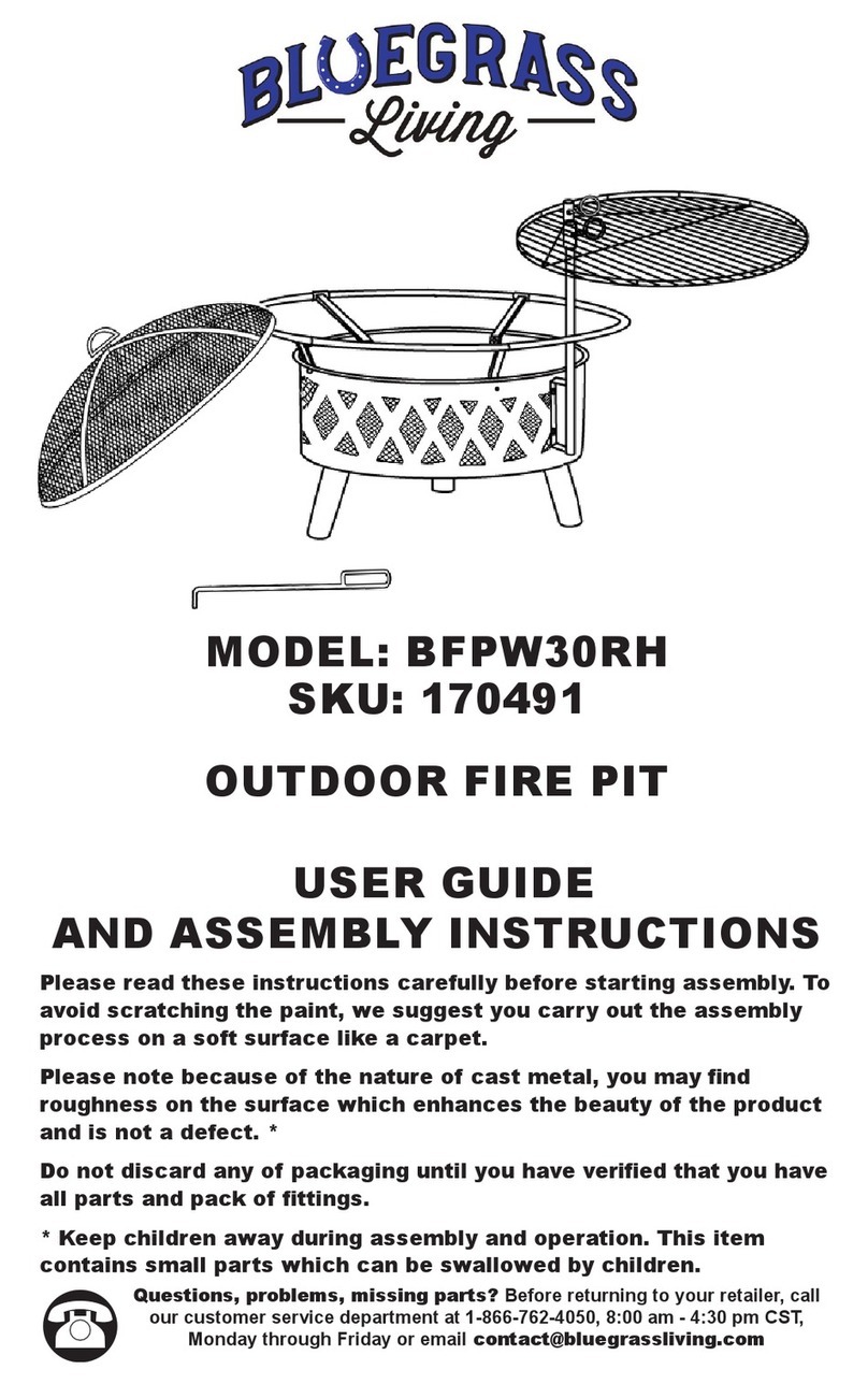 Bluegrass Living BFPW30RH User guide and assembly instructions Bluegrass Living BFPW30RH User guide and assembly instructions