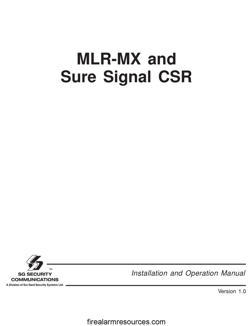 Sur-Gard SG Security MLR-MX Installation and operation manual