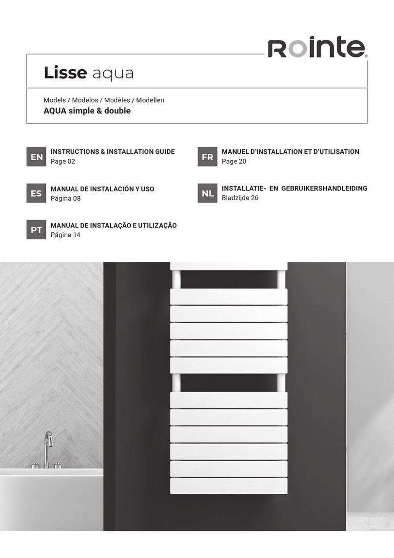Rointe Lisse AQUA simple TLSA 50B058 Series instruction & installation guide Rointe Lisse AQUA simple TLSA 50B058 Series instruction & installation guide