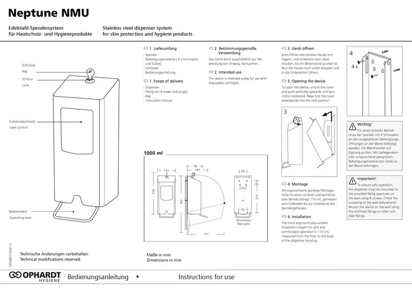OPHARDT HYGIENE Neptune NMU 1000 Instructions for use
