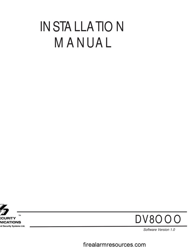 Sur-Gard SG Security DV8OOO instruction manual