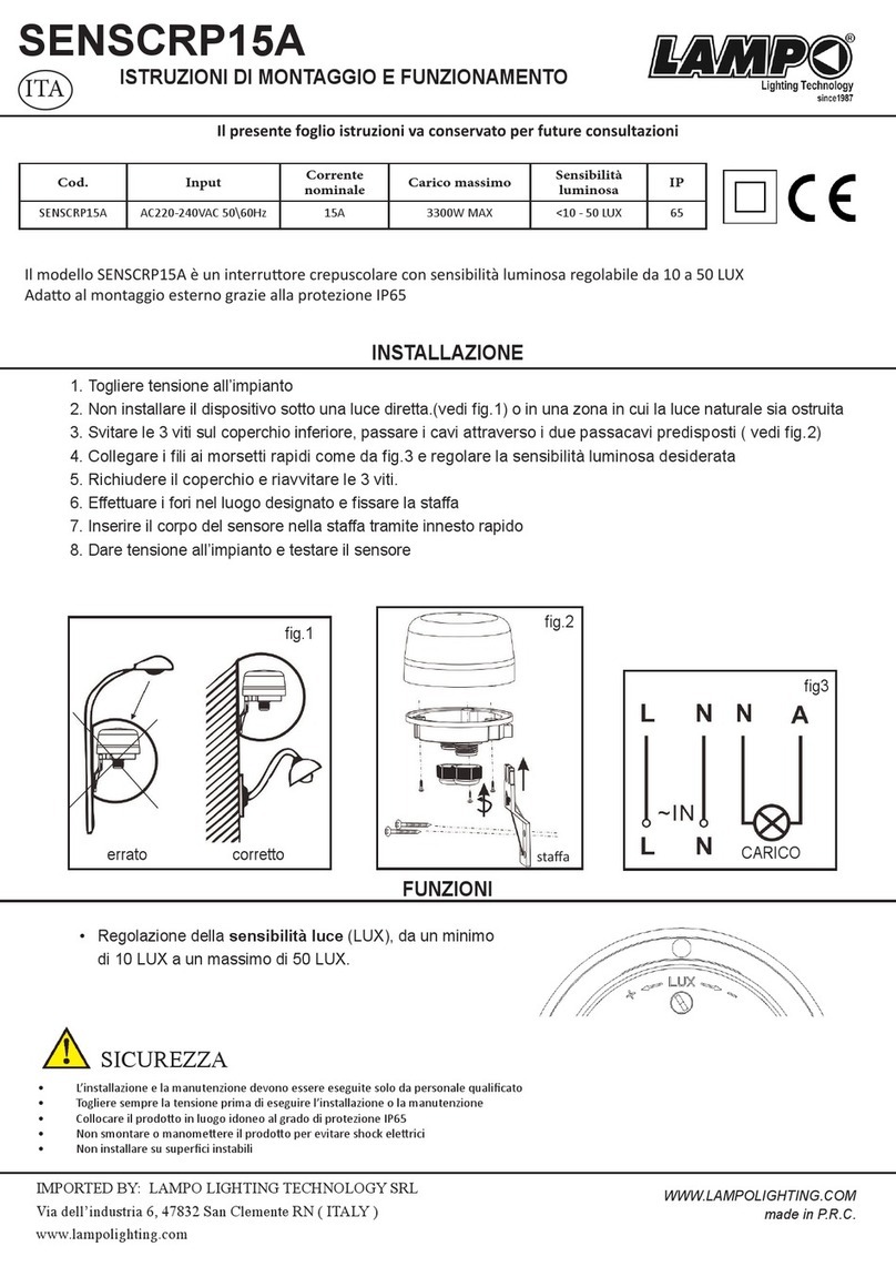 Lampo SENSCRP15A User manual