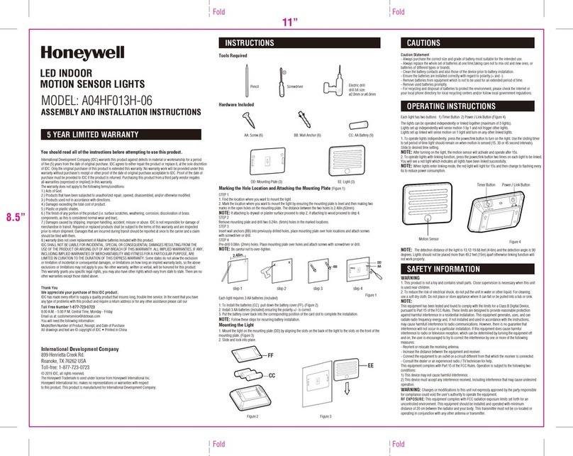 Honeywell A04HF013H-06 Instruction manual