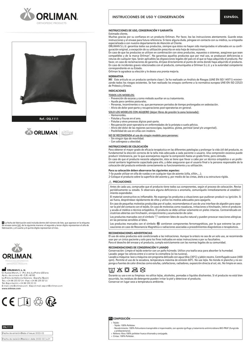 Orliman OSL1111 Operation instructions
