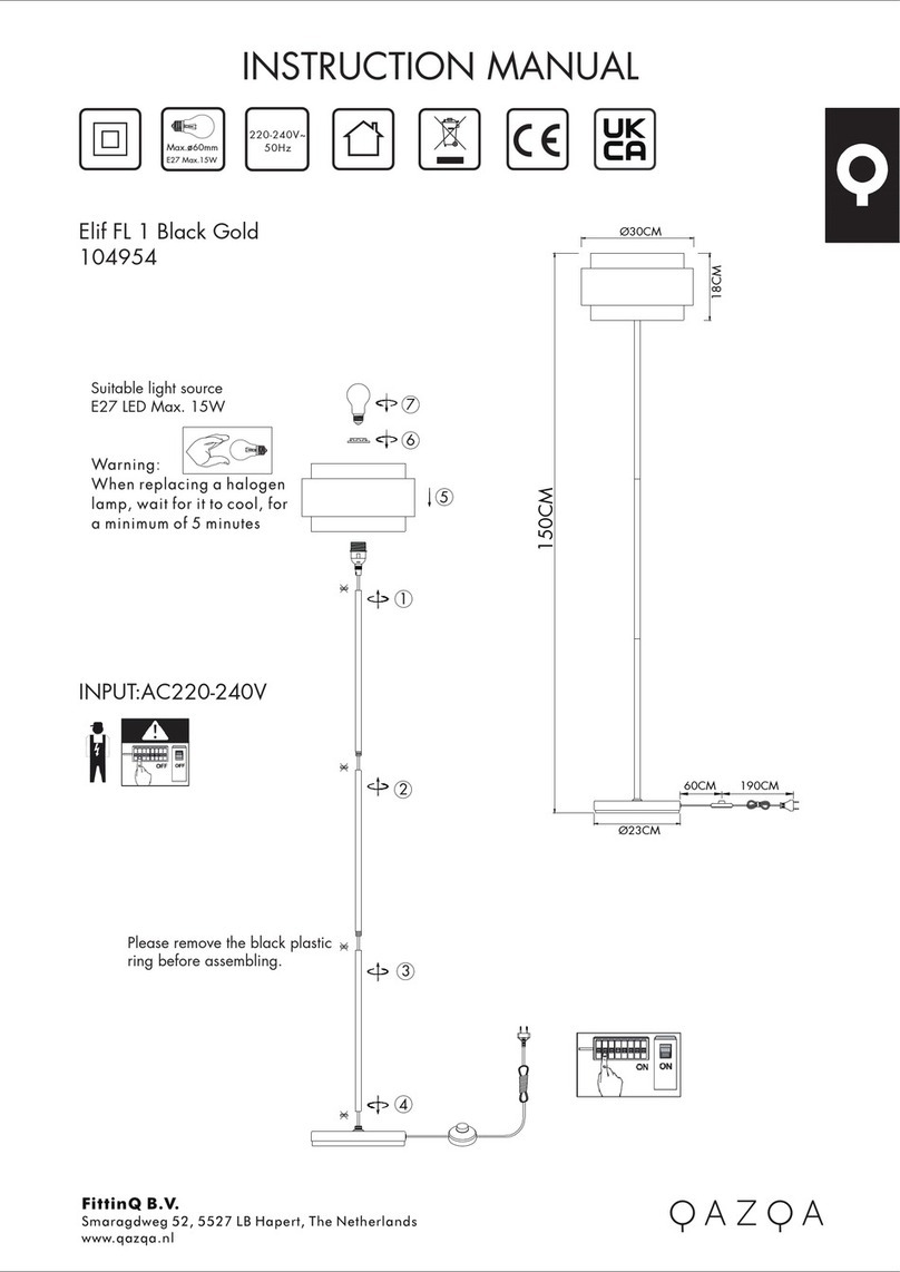 Qazqa Elif FL 1 Black Gold User manual