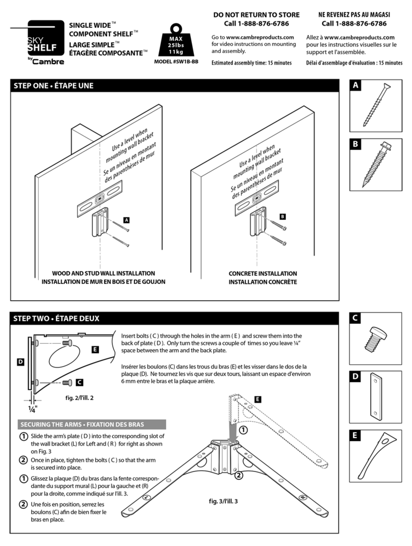 Cambre SKY SHELF SW1B-BB Assembly instruction Cambre SKY SHELF SW1B-BB Assembly instruction