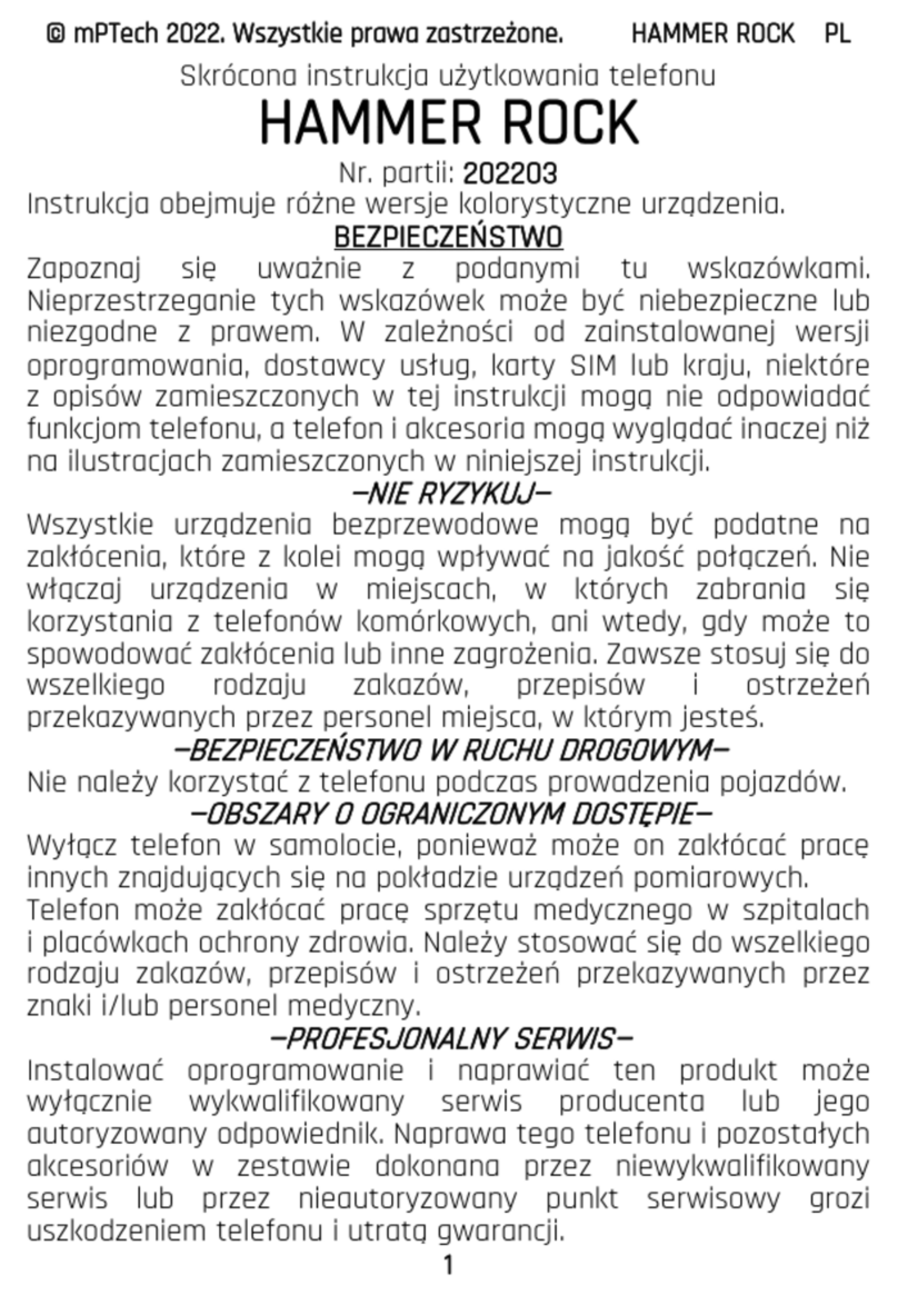 mPTech HAMMER ROCK User manual