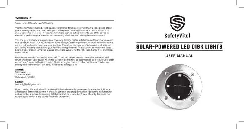 SafetyVital SOLAR-POWERED LED DISK LIGHTS user manual