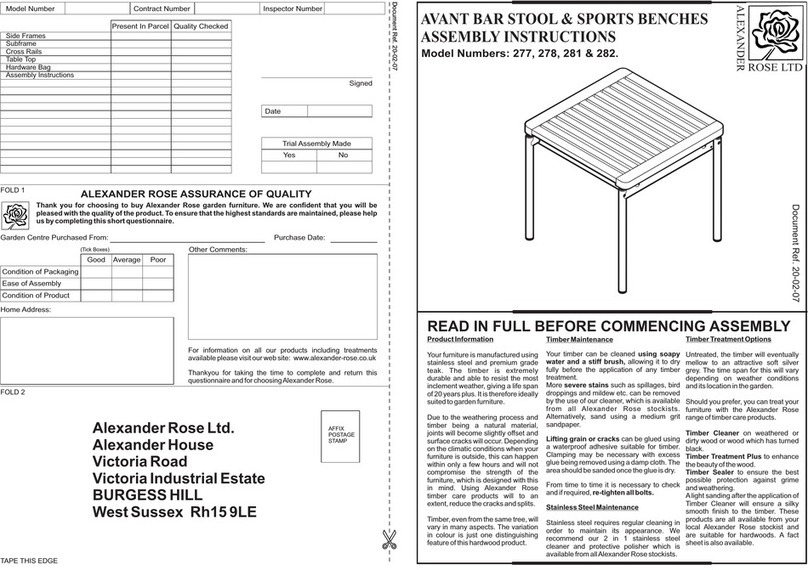 ALEXANDER ROSE 277 Assembly instructions