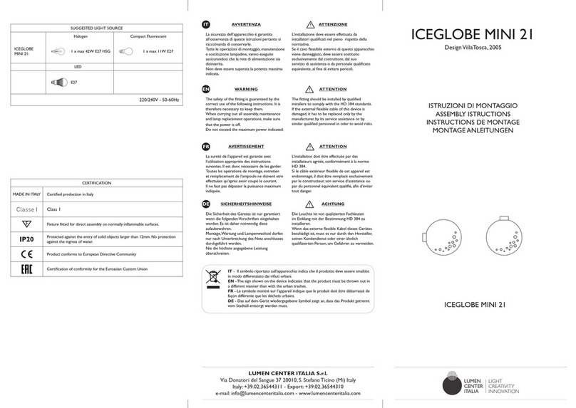 LUMEN CENTER ITALIA ICEGLOBE MINI 21 Assembly instructions LUMEN CENTER ITALIA ICEGLOBE MINI 21 Assembly instructions