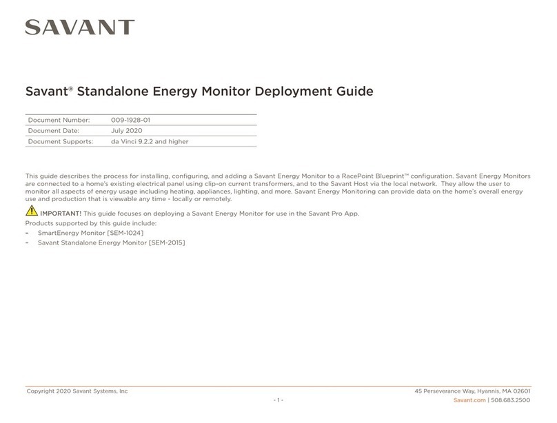 Savant SmartEnergy SEM-1024 Quick reference guide