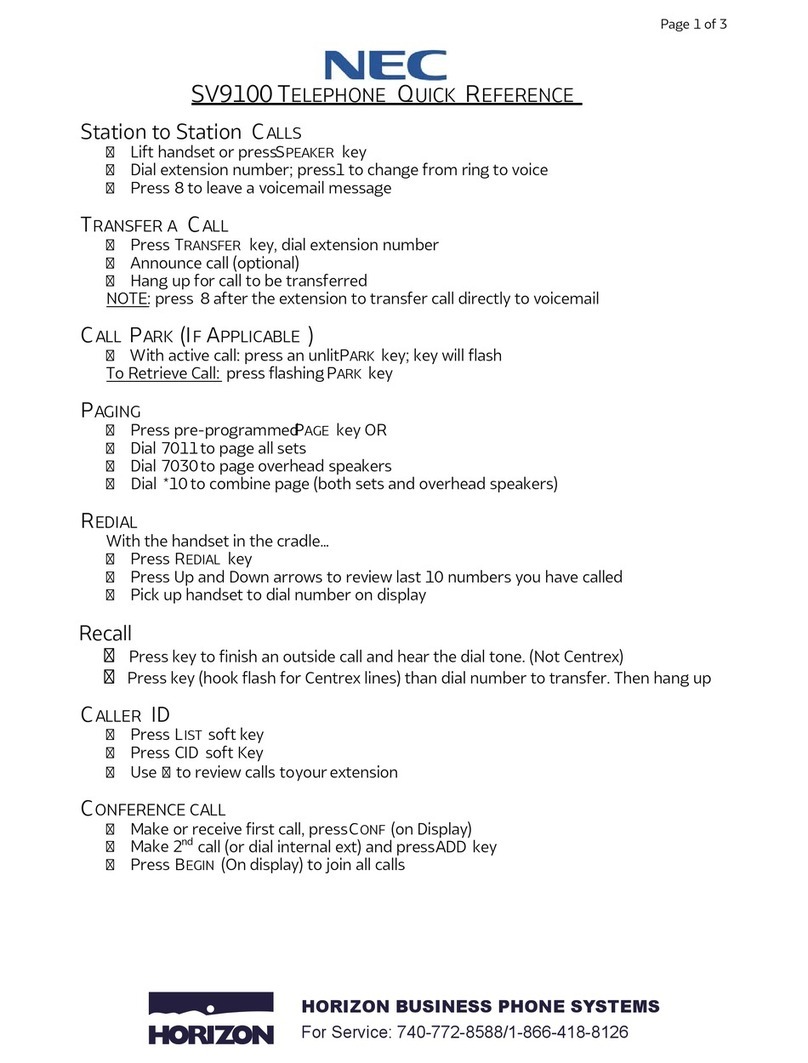 NEC Univerge SV9100 User manual