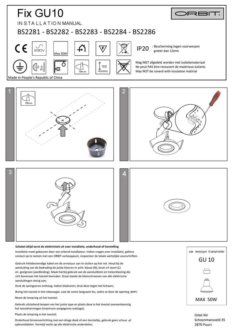 Orbit Fix GU10 installation manual