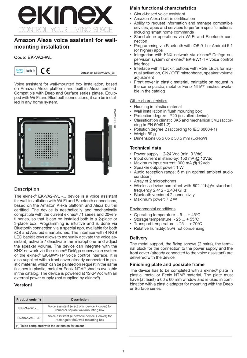 Ekinex EK-VA2-WL Series quick start guide