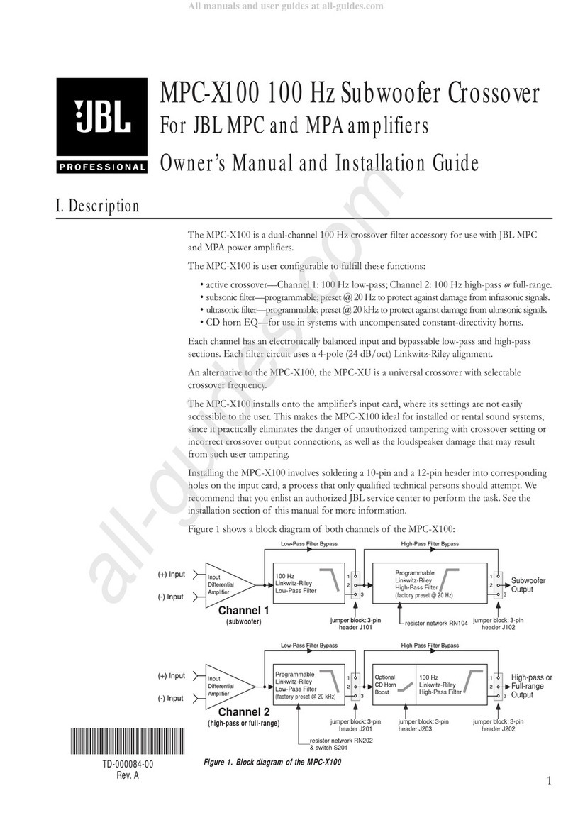 JBL MPC-X100 Programming manual